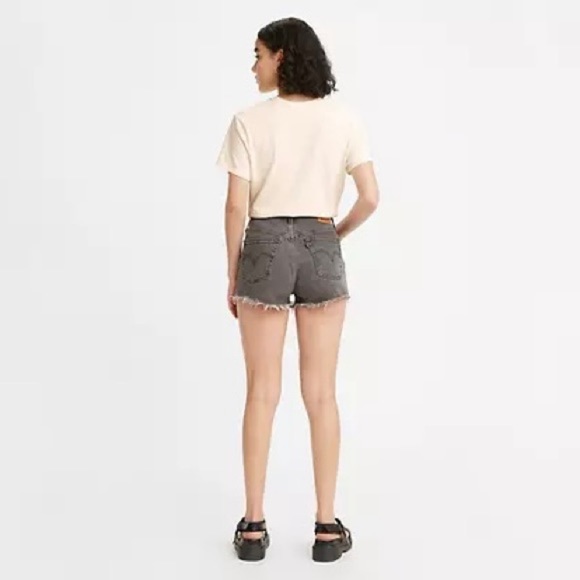 Levi’s 501 High Rise Black Wash Button Fly‎ Denim Shorts - Picture 3 of 12